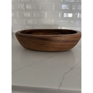 Pacific Merchants Acacia Wood Serving Bowl Oval Dough Bowl Rustic Farmhouse